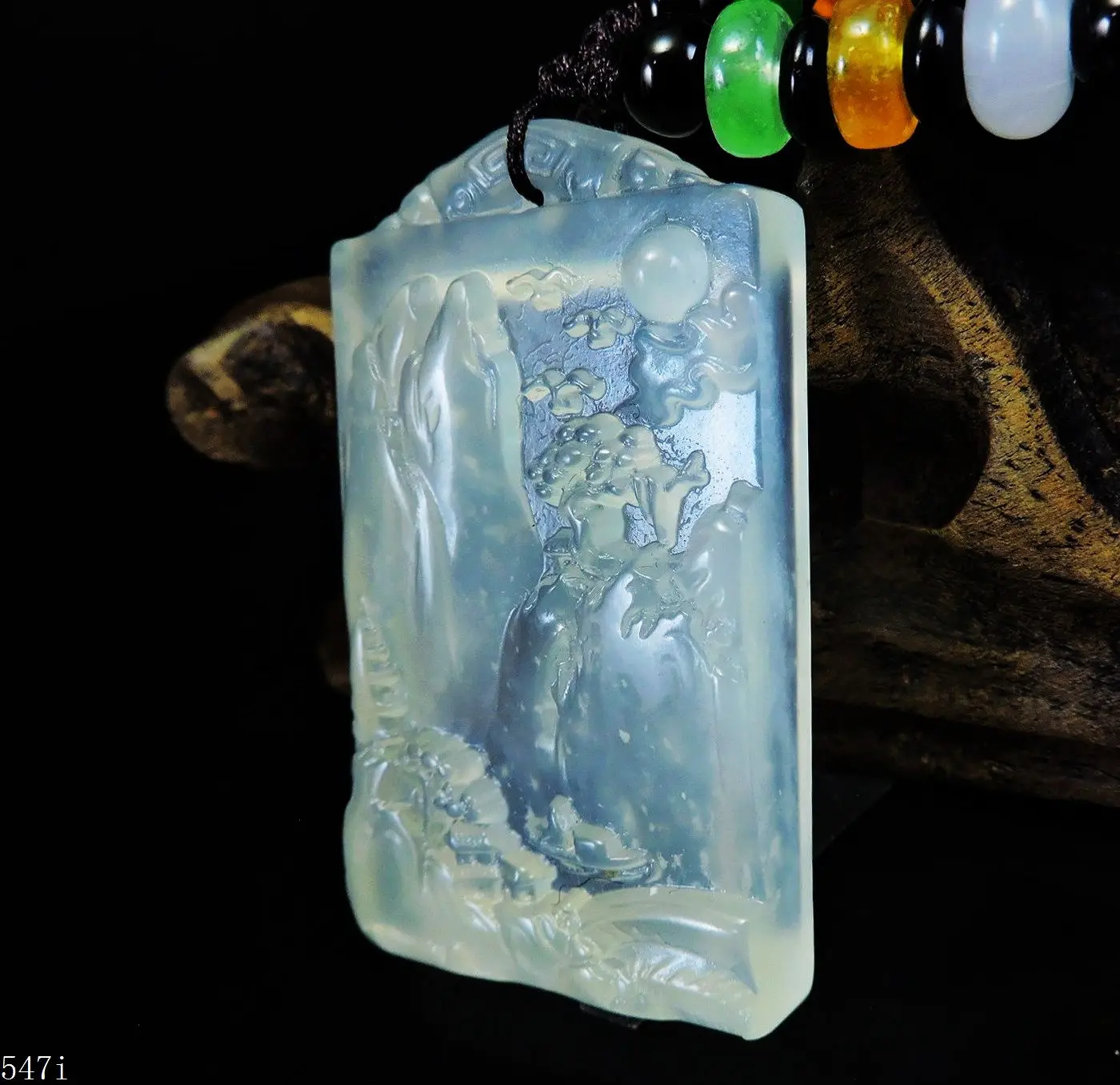 Нефритовая бижутерия искусственное ожерелье ручная работа ландшафт Нефритовое