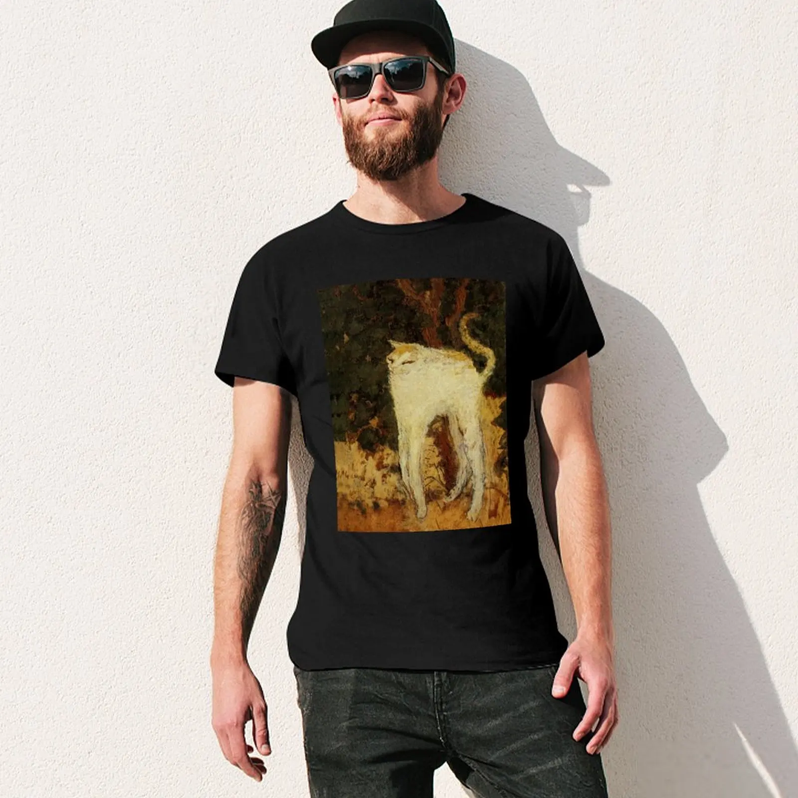 Футболка с надписью Белый Кот от Pierre Bonnard одежда из аниме дизайнерские рубашки на