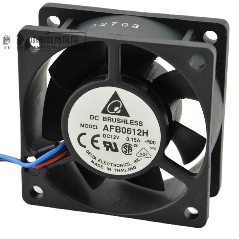 

SSEA New Fan For Delta 6025 12V 0.15A AFB0612H-ROO 3-wire Chassis Inverter Alarm Fan Cooling Fan 60*60*25MM