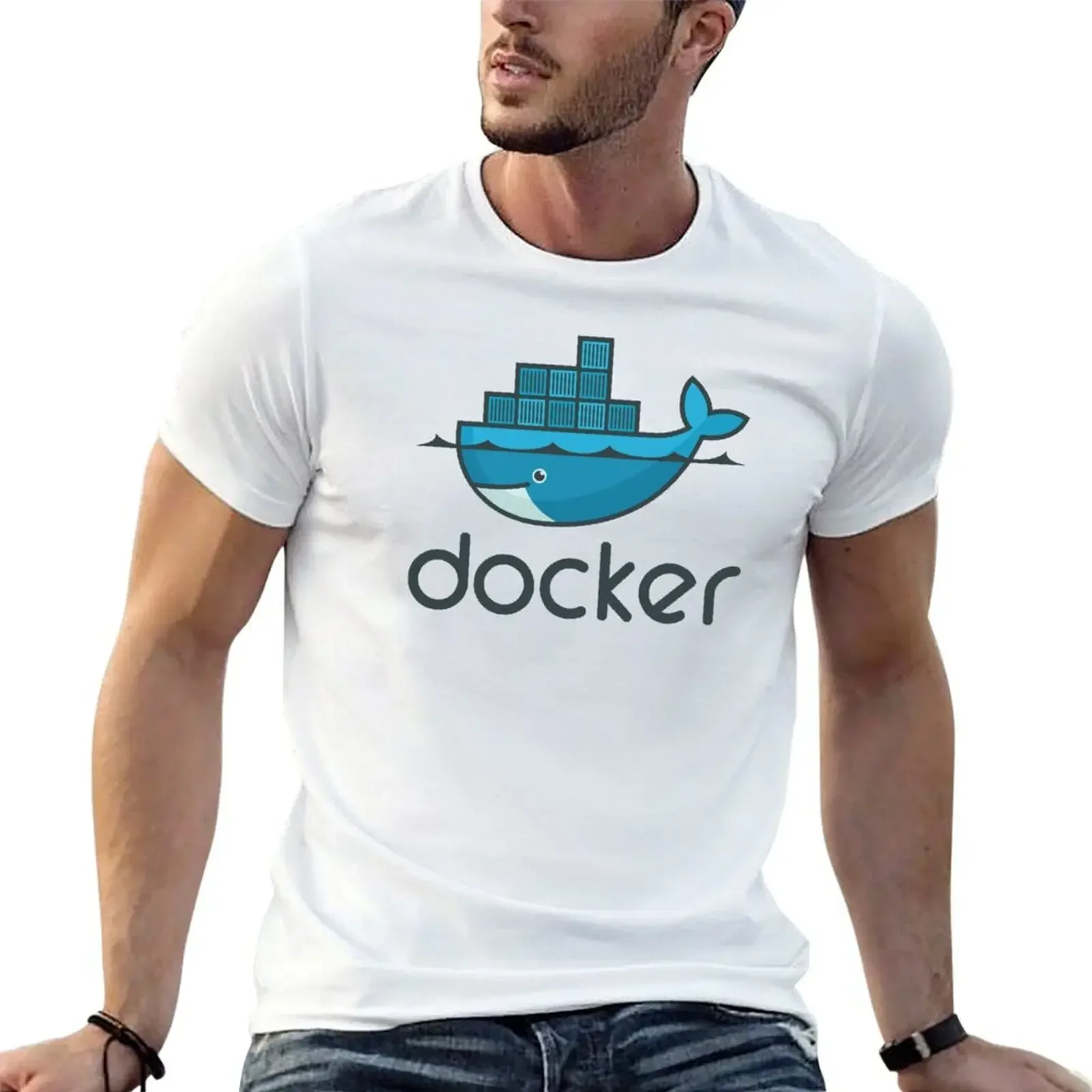 Футболка Docker для мальчика летние футболки с рисунком толстовки мужские