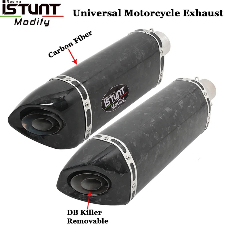 

Универсальный мотоциклетный выхлопной трубы 51 мм, модификация, глушитель из углеродного волокна DB Killer для ER6N Z1000 ATV CBR500 DUKE 390 скутер