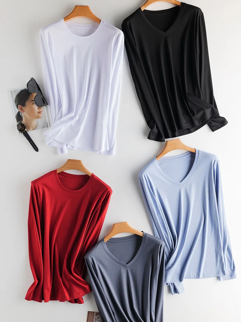 SuyaDream Женская футболка из шелка и хлопка