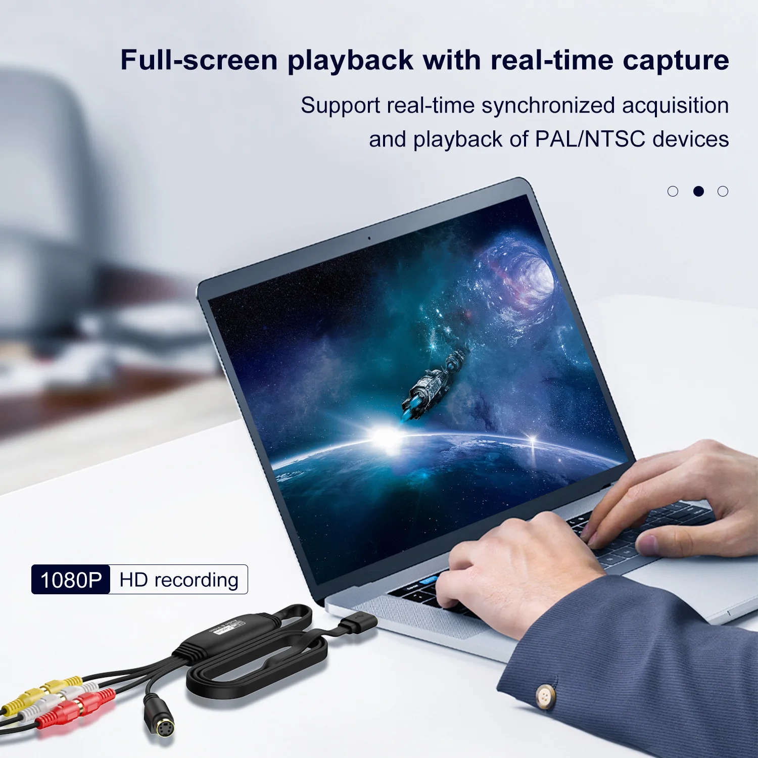 Фото Карта захвата видео и аудио RCA AV в USB MS2107 CVBS S-Video Grabber 1080P/30Hz для Mac и ПК, для записи с VHS, TV, DVD, VCR, DV, приставок №4