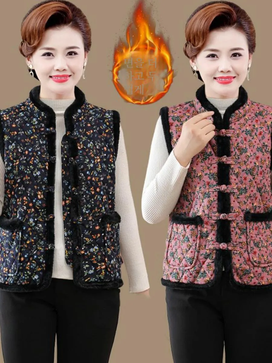 Красивая зимняя одежда жилет с хлопковой подкладкой и пряжкой в стиле ретро для