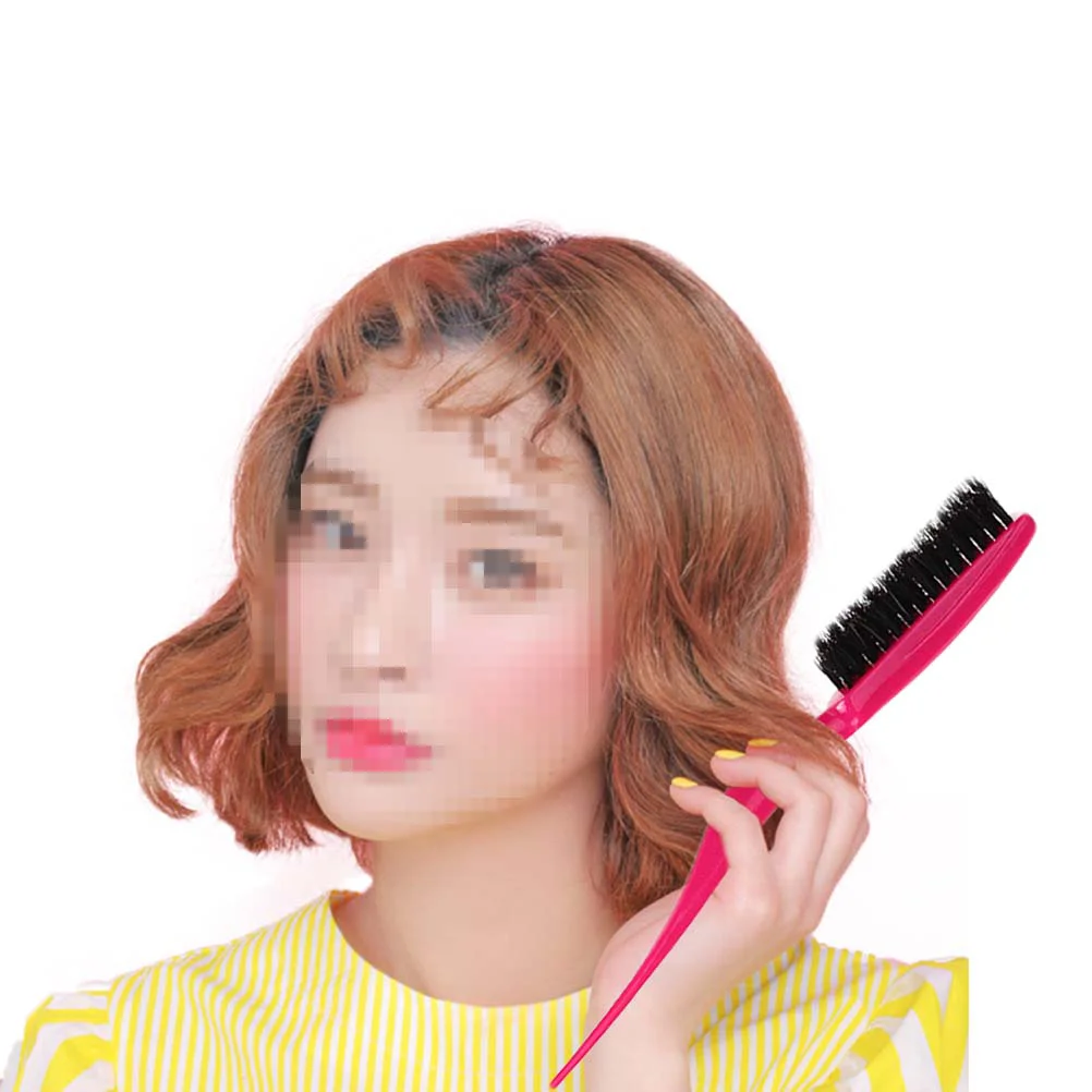 

3pcs Bristles Triplex Row Comb with Pointed Tail And Stub for Home And Salon (Black + Red +)