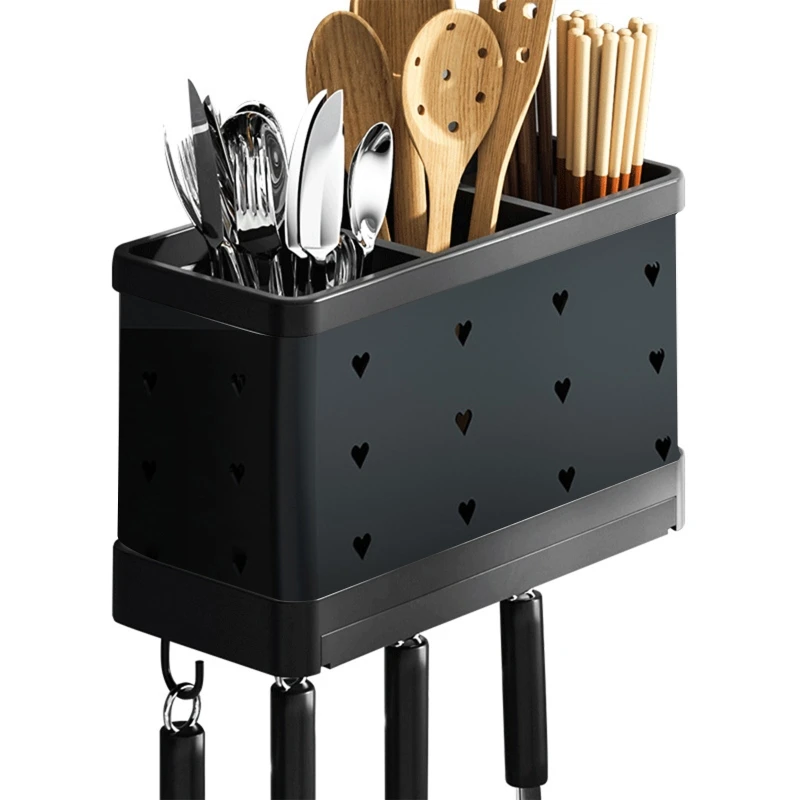 

Kitchen Utensils Chopsticks Holder Drying Rack Basket with Hooks 3 Divided Compartments Stainless Steel 7.8"x4.9"x3.4"