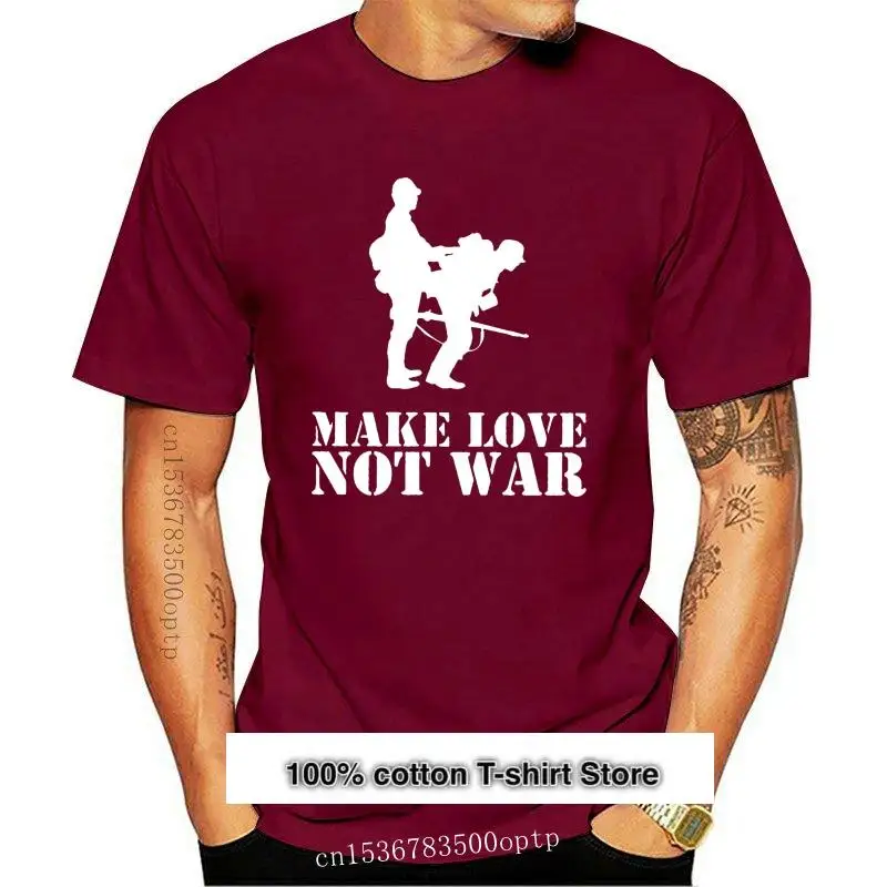 

Camiseta "Make love not War Soldier", camiseta de la paz Frieden Tank Liebe Panzer Army Kult FunMen, Short-5183A