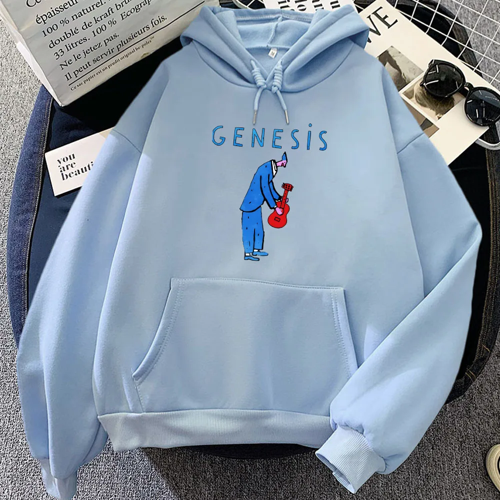 

Genesiss Band Comfortable Hoodies Female/Male Harajuku Originality Sweatshirts Winter Warm Long-sleeved Loose Design Sense Tops