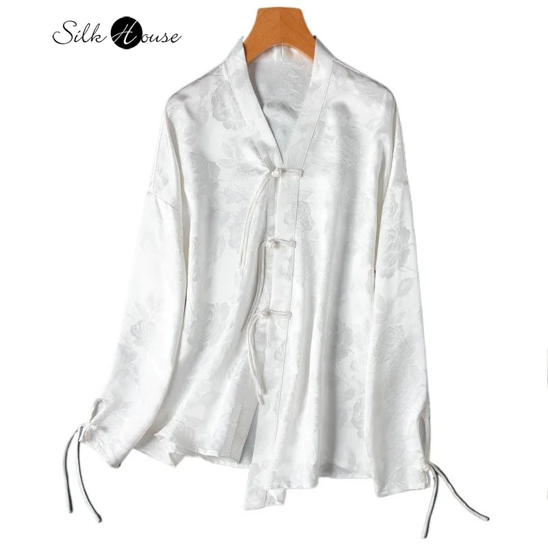 32 мм тяжелый 100% натуральный шелковый жаккардовый атлас Гардения белый чайный