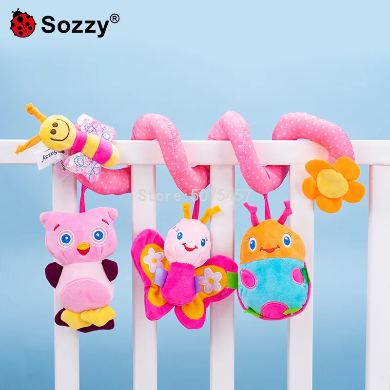 

Baby Toys 0-12 Months Crib Mobile Bed Bell Rattles Educational Toy for Newborns Car Seat Hanging Infant Crib Spiral Stroller Toy