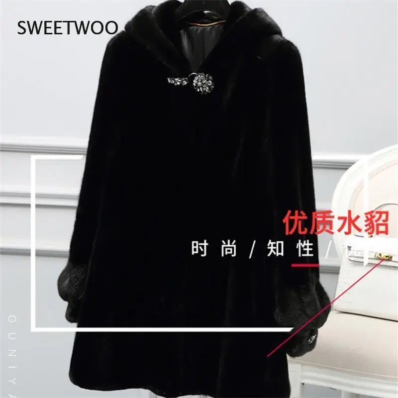Women Faux Mink Coats Female Mink Fur Coat Faux Long Fur Coat Ladies Winter Clothes Oversize Natura Casaco Feminino Inverno 2022