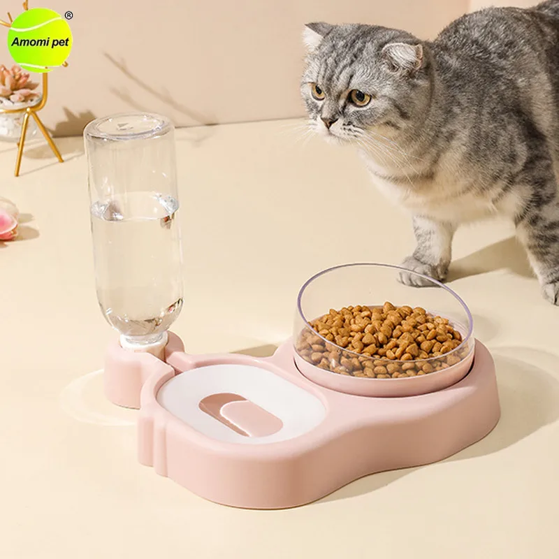 

Миска-Кормушка для кошек, автоматический диспенсер для бутылок с водой, не скользит, для питья питомцев и кошек