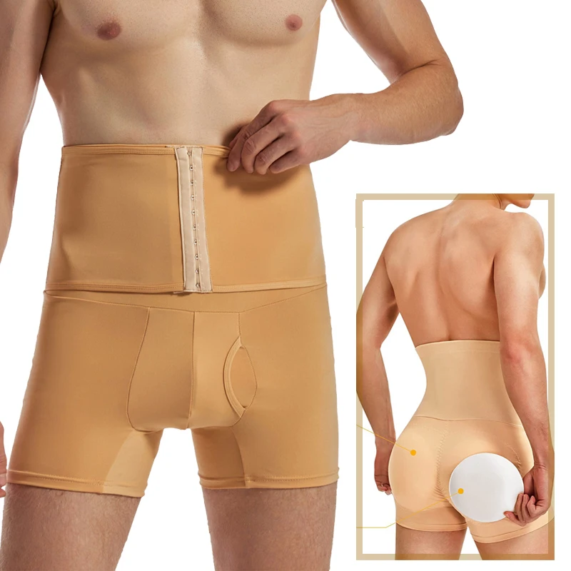

Корректирующее белье мужское с высокой талией, утягивающие живот шорты, нижнее белье