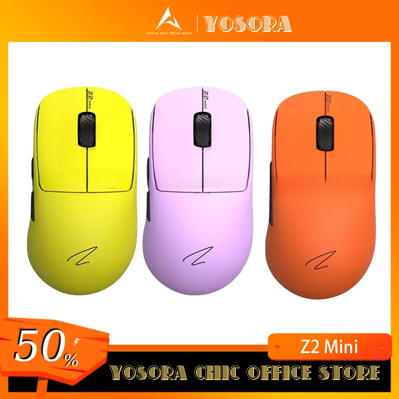 Мини-мышь Zaopin Z2 трехрежимная беспроводная игровая мышь 4K Nordic 52840 легкие мыши PAW3395