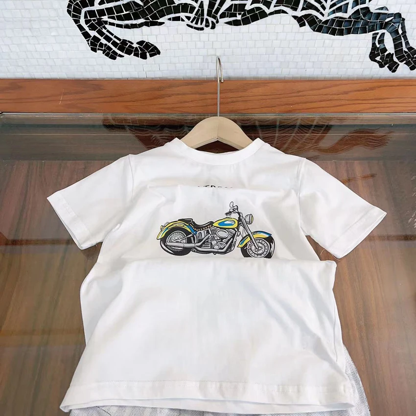 High Quality New Summer Short T-shirt Baby Boys Cartoon Print Tops Kids Tees Casual Cotton Kids Clothing