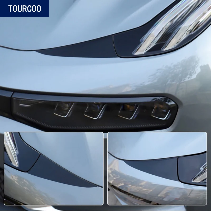 

Для ZEEKR 001 декоративная наклейка для фар Тюнинг автомобиля модификация черная наклейка для век