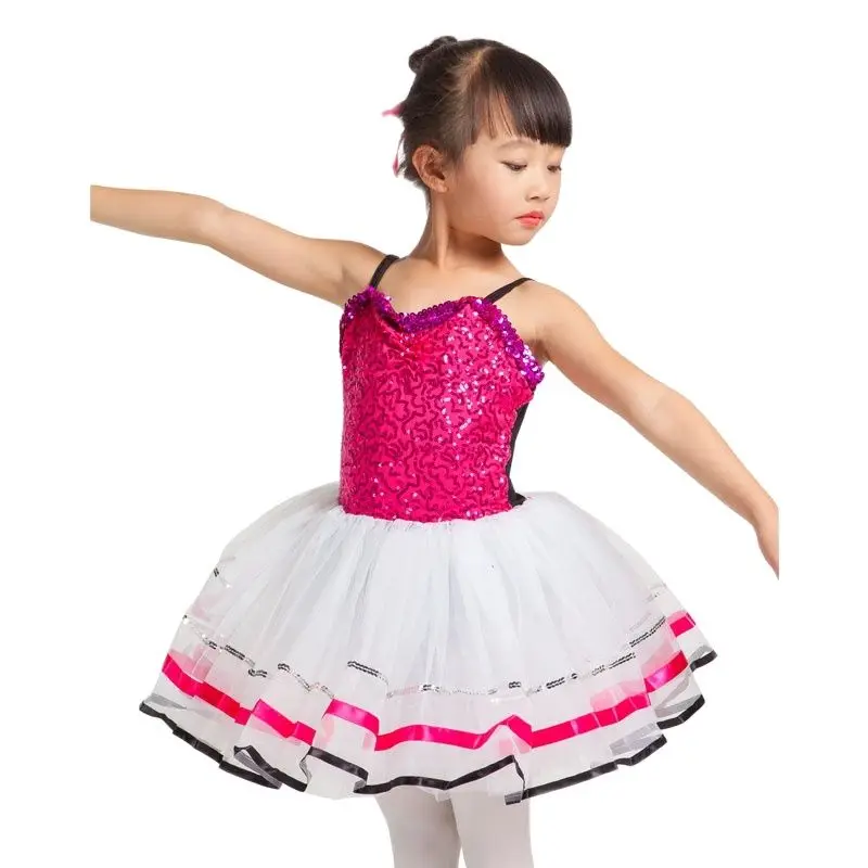 Dance Favourite Fuchsia sequin spandex top bodice dance costume tutu ballet girl stager performance 150801 | Тематическая одежда и