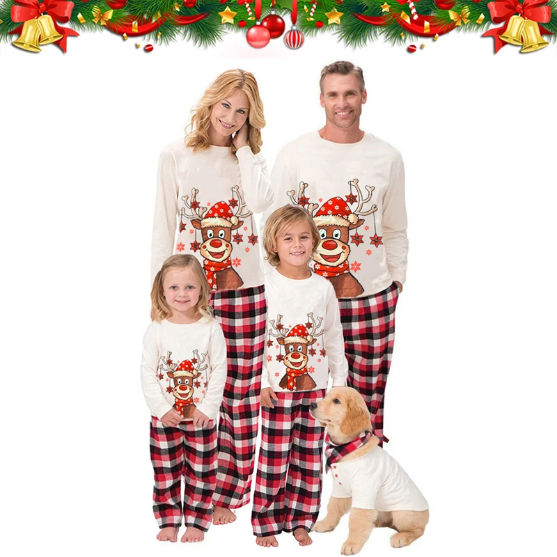 Winter 2022 New Year Couples Christmas Pajamas For Family Clothing Set Mother Kids Clothes Christmas Pajamas Matching Gift