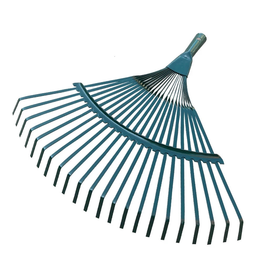 

Broom Shaped Courtyard Odorless Portable Steel Wire Agriculture Lawn 22 Toothed Deciduous Garden Tool Non Toxic Grass Rake Head