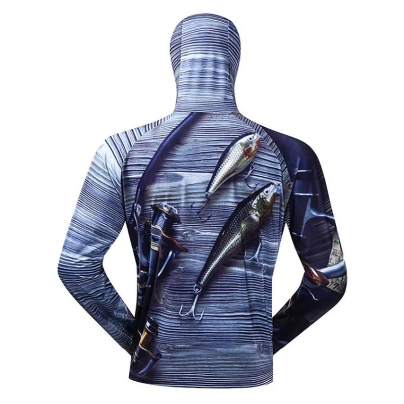 Fishing Shirt Breathable Quick Dry Fishing Jersey Anti-UV Sunscreen Sun Protection Clothes Professional Fishing Hoodie With Mask enlarge