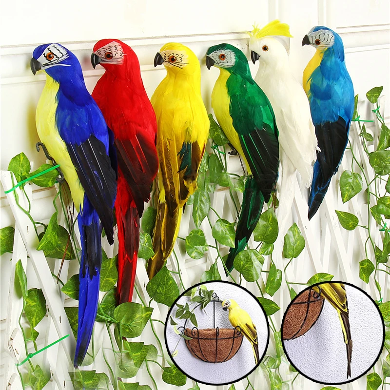 

1PC Simulation Parrot Furnishing Articles Parrot Wall Hangings Decorative Photography Props Foam Feather Fake Parrot Home Decor