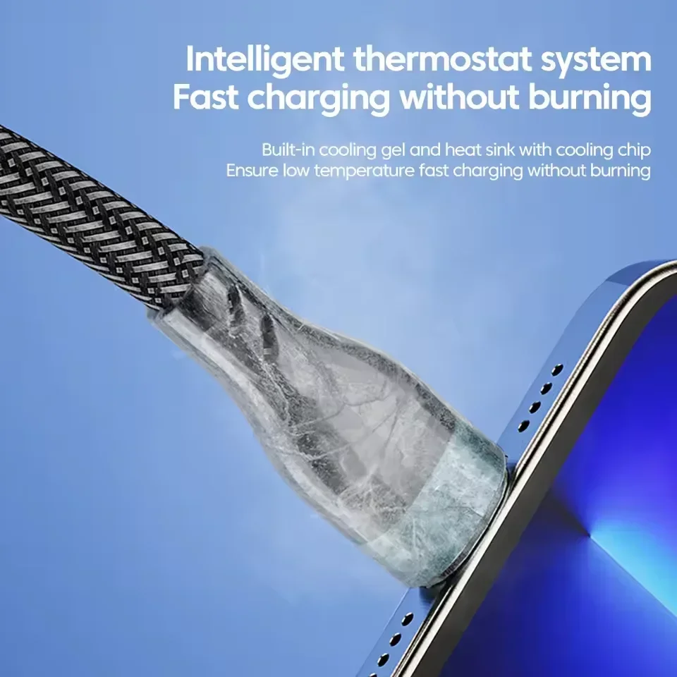 Фото Кабель для быстрой зарядки Micro USB типа C, 100 Вт, 3 в 2, для iPhone 15 14 13 12 11 Pro Max, шнур для зарядного устройства для передачи данных для Samsung Xiaomi Huawei №4