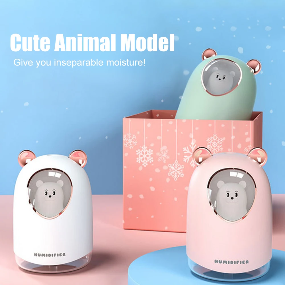 

Lovely Rabbit Air Humidifier 300ML Car Ultrasonic Cool Mist Aroma Oil Diffuser Romantic Color LED Lamp USB Humidificador