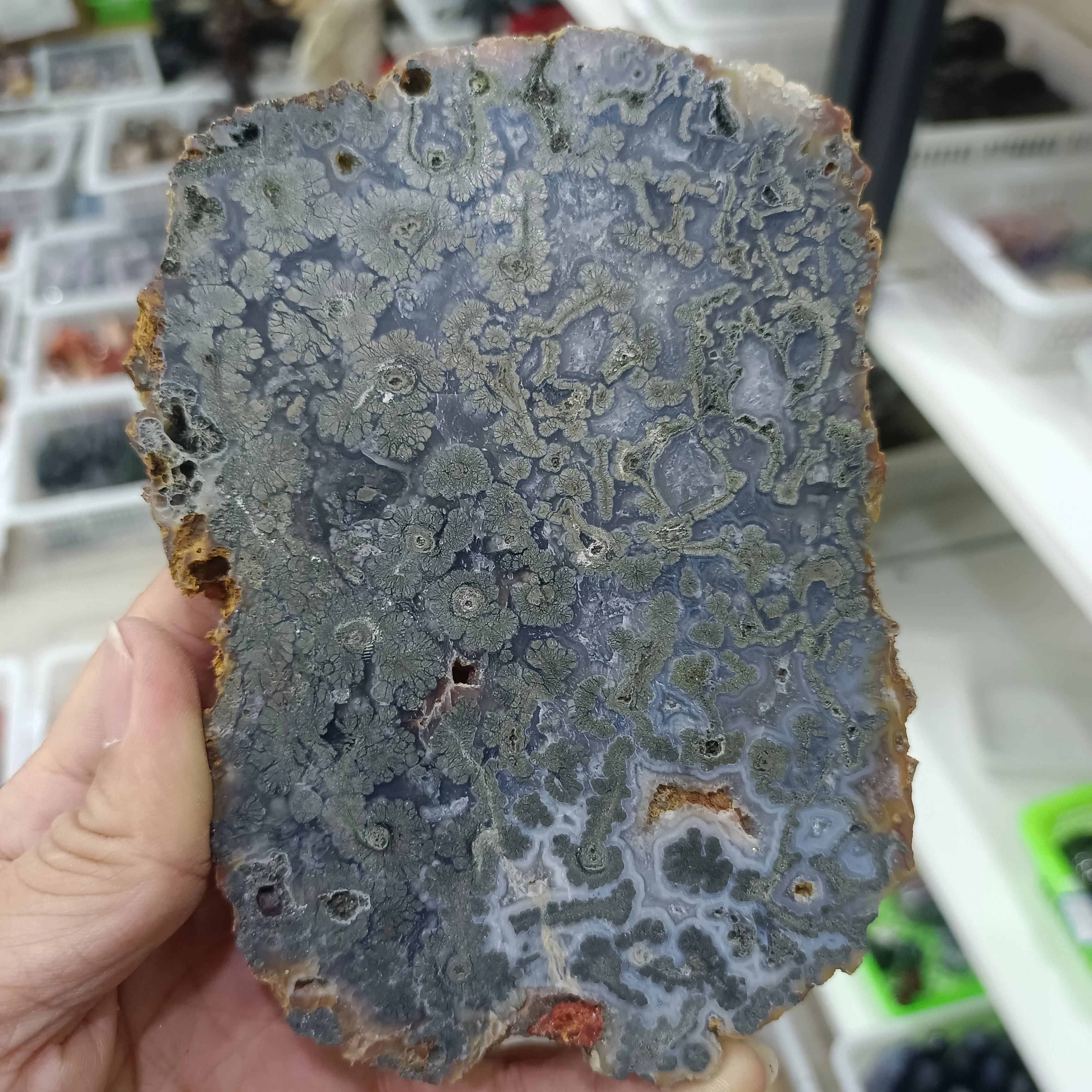 

Natural brass agate original stone crystal energy home decoration