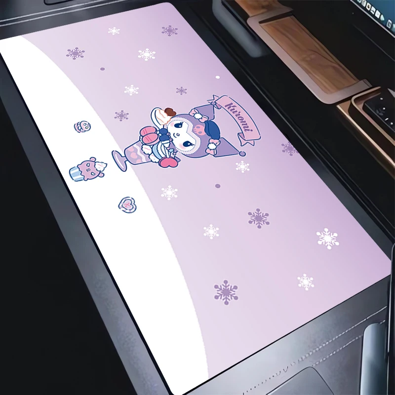 Фото Коврик для мыши ПК Kawaii Skull Moon Star Расширенный настольный коврик Аниме Фиолетовый K-kuromi Коврик для клавиатуры с бантом Ноутбук Облака Игровой коврик для мыши №2