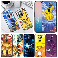 anime pokemon pikachu for oppo a94 a93 a74 a73 a72 a53s a53 a55 a31 a16k a12e a1k a12 a11 a9 a5 2020 black phone case capa