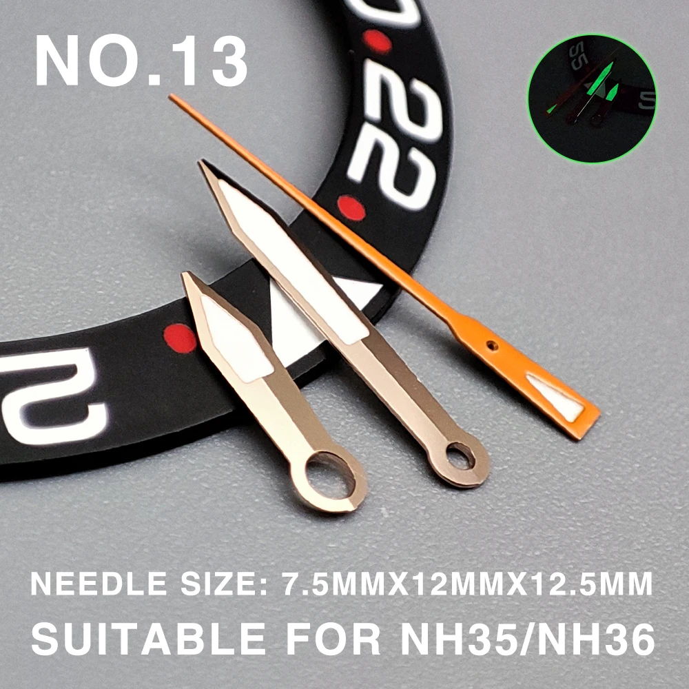 Modified Accessories NH35 Watch Handse Luminous Mechanical Abalone Diving Precision Watch Hands Suitable for NH35 NH36 Movement