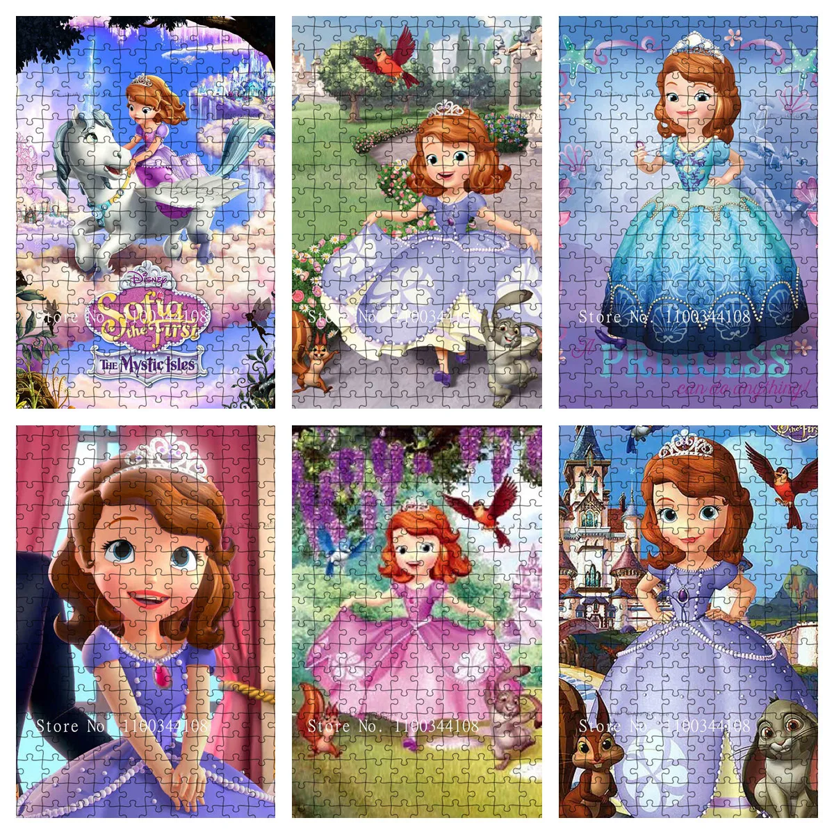 

Disney Cartoon Little Princess Sophia Jigsaw Puzzles for Children 300/500/1000 Pcs Puzzles Early Education Toys Fun Game Girl