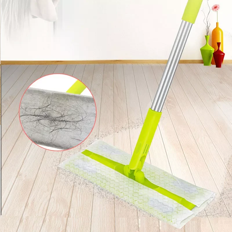 

NEW2023 Flat Dust Sweeper Mop For Tile Cleaning Floor Dry With Disposable Refills Rags Dog And Cat Hair Removal Household Tools