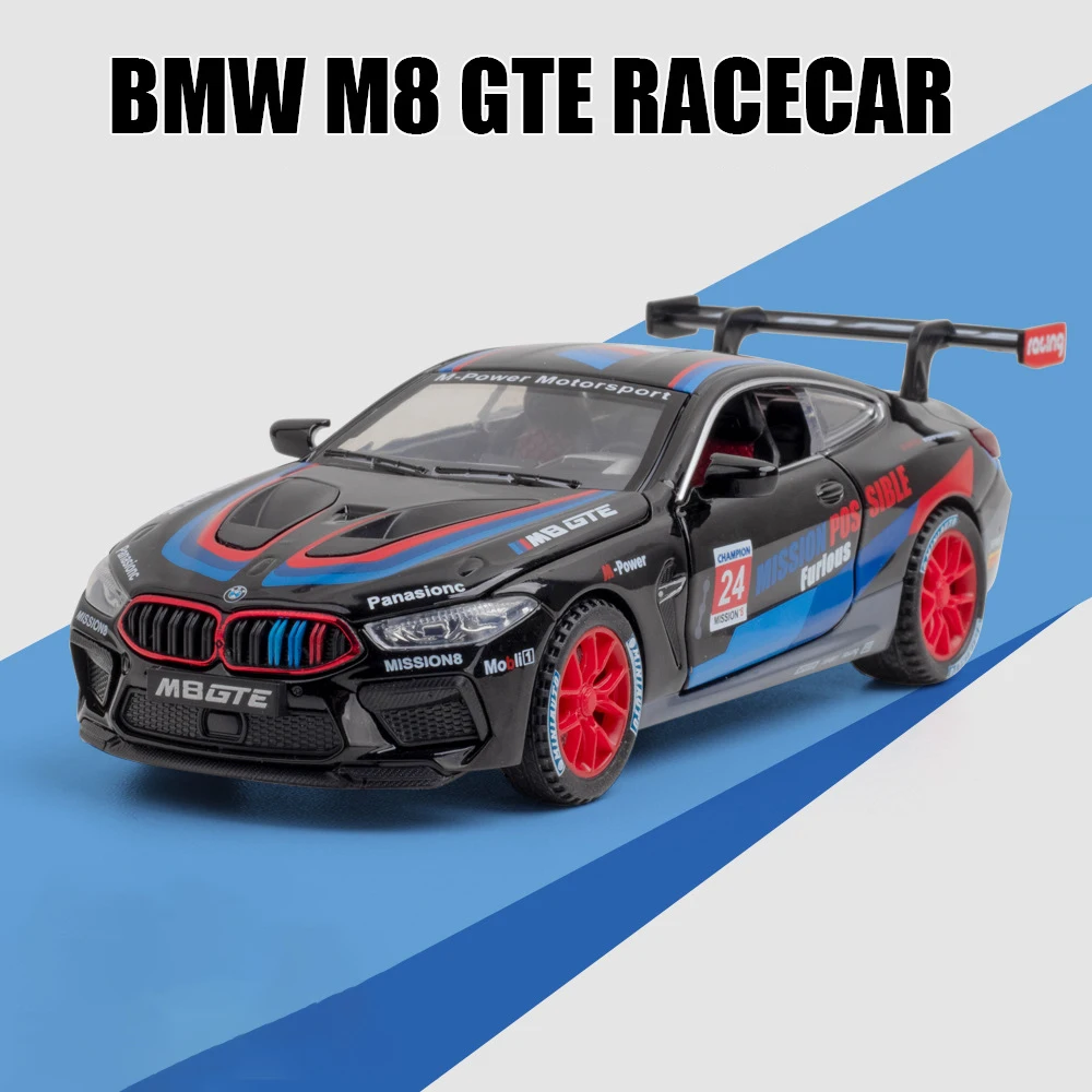 1:32 BMW M8 GTE Le гоночный автомобиль свободная подсветка светильник ная Модель