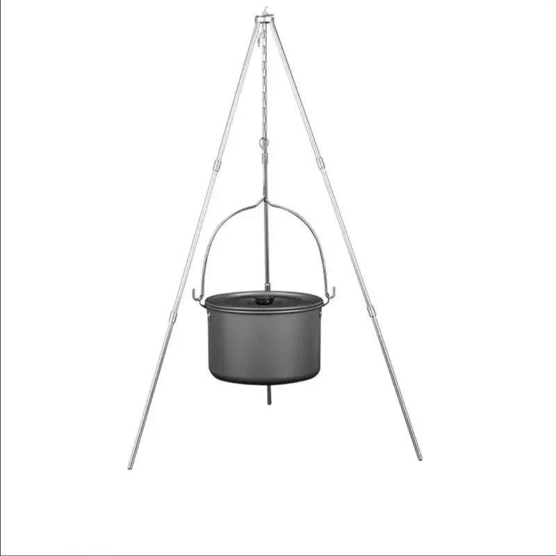 

Camping Cooking Tripod Outdoor Stove Bonfire Stand Hanging Pot Grill Picnic Fire Bracket Aluminum Tripod Camping Equipment