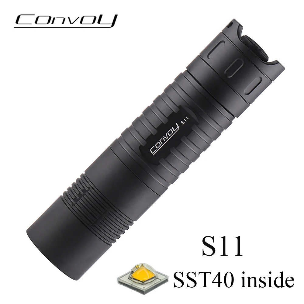 Фото Фонарик Convoy S11 SST40, портативный светильник, мощный светодиодный фонарик Lanterna 26650, лампа для кемпинга, рыбалки и охоты №2