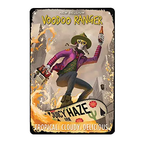 

Kalynvi New Belgium Voodoo Ranger Beer Metal Tin Sign Vintage Bar Cave Decoration Bar Beer Tin Sign Posters 8x12 Inch 1
