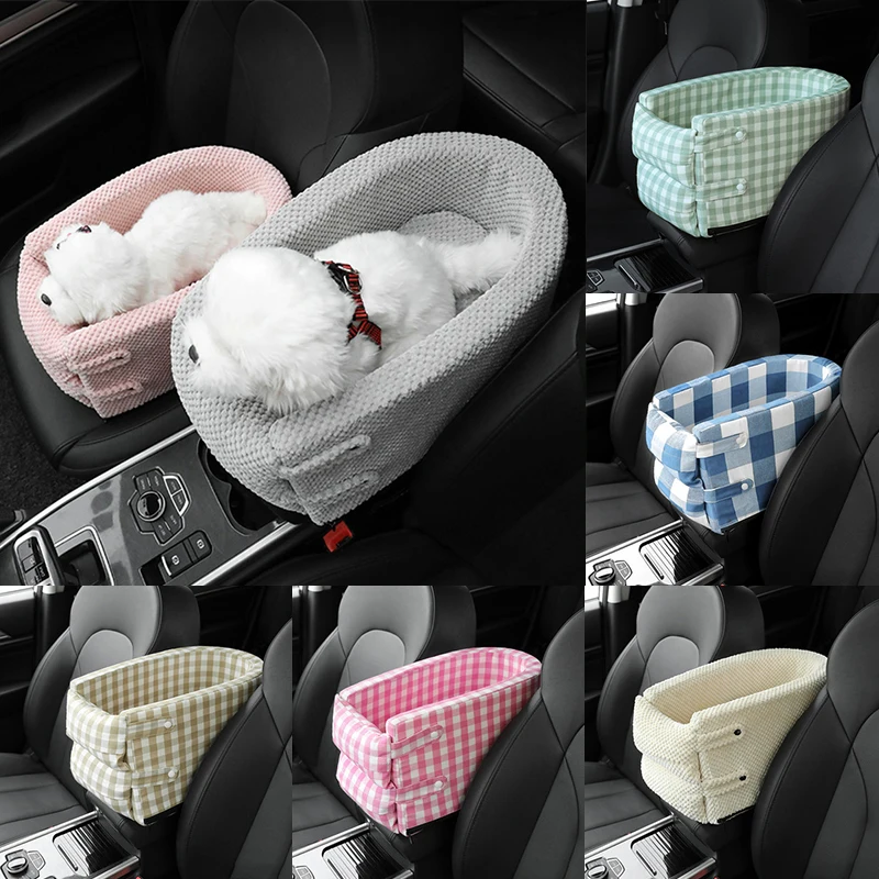 

Puppy Cat Bed for Car Portable Dog Bed Travel Dog Carrier Protector for Samll Dogs Safety Car Central Control Pet Seat