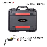 12v lifefoe4 200ah rechargeable battery with usb cigarette lighter ship battery lithium iron phosphatrv camping portable battery