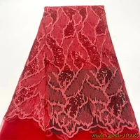 oemg red african lace fabric white 2022high quality lace french lace fabric mesh nigerian lace fabrics for wedding dress jy0036