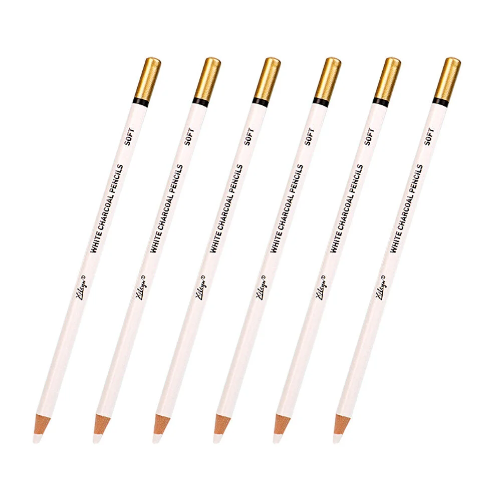 

6Pcs White Pencils Pencils Drawing Highlight Pencils Sketch Pencils for Dark Tinted Paper Sketching Drawing Shading Blending