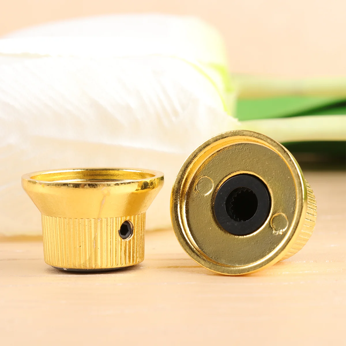 

3 Pcs Volume Control Knob Knobs Cap Bass Accessories Metal Guitar Parts Tone Gold