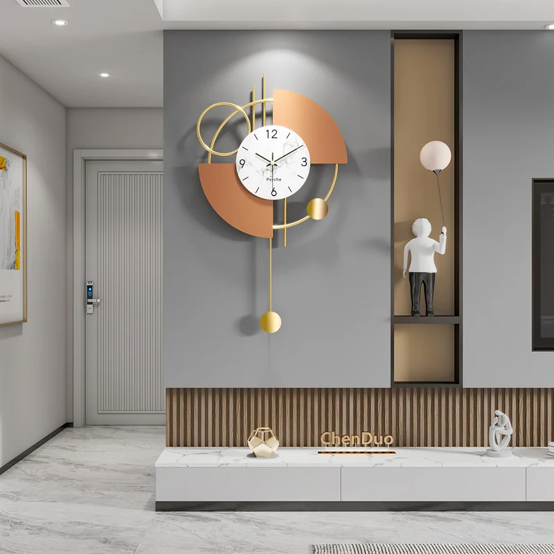 

Большие металлические декоративные настенные часы, бесшумные нетихие большие часы, современные домашние украшения для гостиной, 21 дюйм