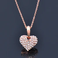 kioozol crystal heart pendant necklaces for women girls rose gold color wedding jewelry accessories 2021 337 xs1