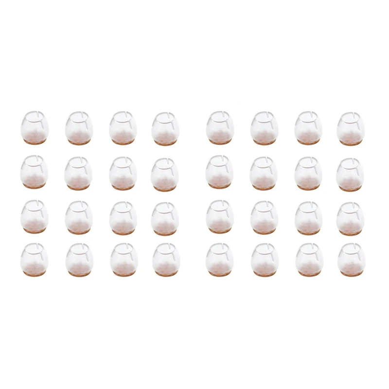 

32 PCS Silicone Chair Leg Caps Table Foot Pads For Round 12-17Mm Bottom Non-Slip Desk Foot Covers Floor Protectors Cover