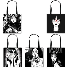 Horror Anime Kawakami Tomie Shopping Bag Men Women Large-capacity Fashion Portable Polyester Shoulde