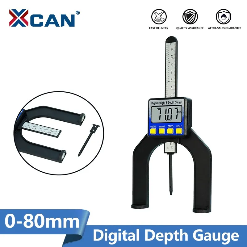

XCAN 0-80mm Digital Depth Gauge LCD Height Gauge Calibrators With Magnetic Feet For Router Tables Woodworking Measuring Tools