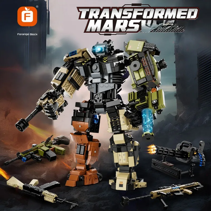 

Forange Cool Change God Of War Building Blocks Heavy Assembling Robot 2-In-1 Rifle Model Boy Creative Assembly Blocks Toys