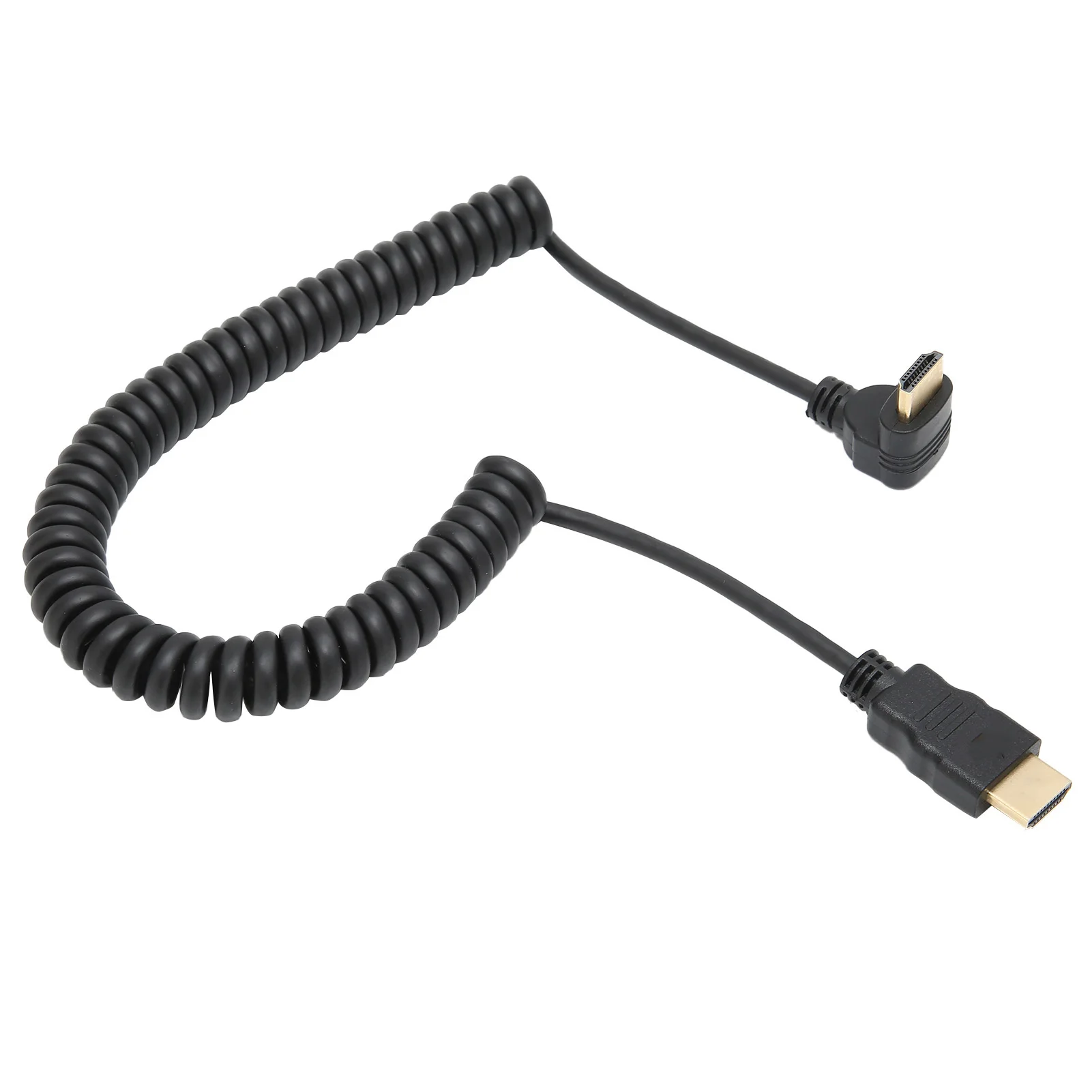 

90 Degree Up Angled HD Multimedia Interface Male to Male Extender Coiled Cable for Computer/TV