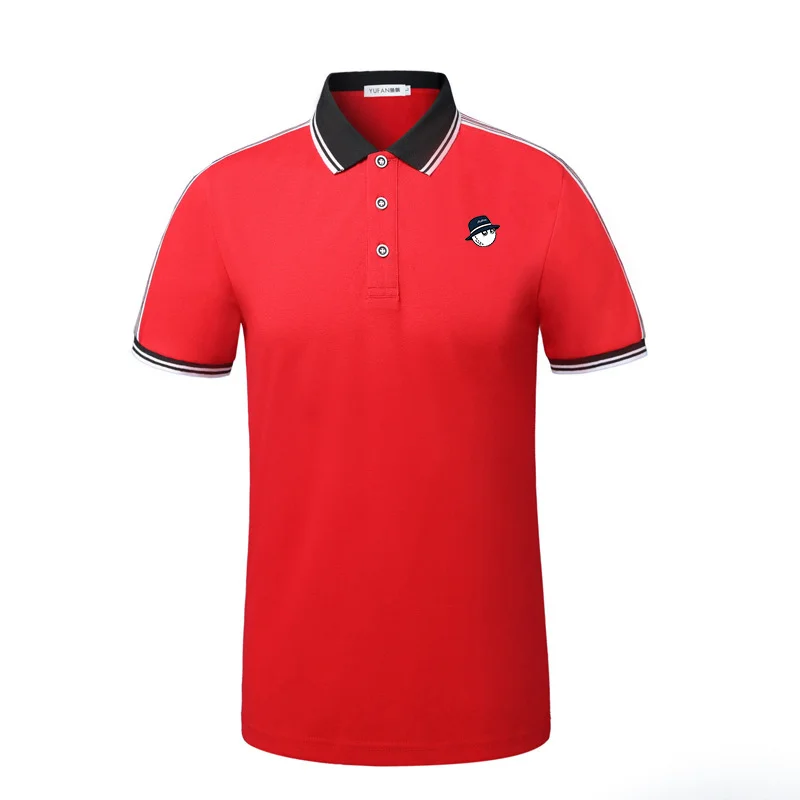 Malbon Summer Men's Golf Short Sleeve Stitching Casual European And American Style Polo Fisherman Hat Fashion Solid Color Top